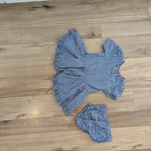 Charming Blue Baby Dress with Bloomers